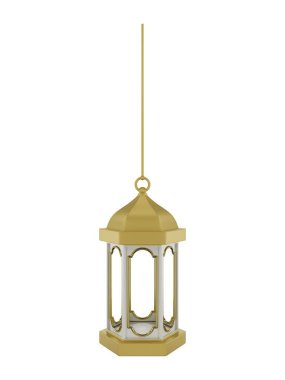 3D Asılı Altın Beyaz İslami Fener