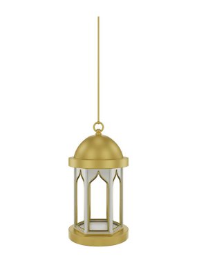 3D Asılı Altın Beyaz İslami Fener