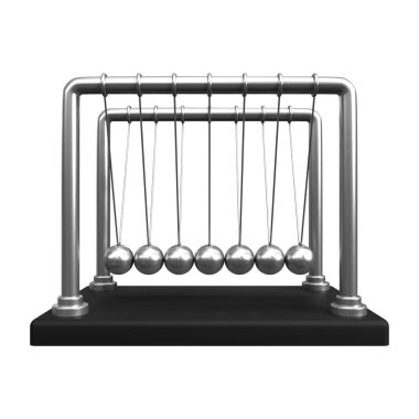 Üç boyutlu gümüş sarkaç topu. 3 Boyutlu resimleme.