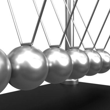 Üç boyutlu gümüş sarkaç topu. 3 Boyutlu resimleme.