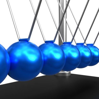 Üç boyutlu mavi sarkaç topu. 3 Boyutlu resimleme.
