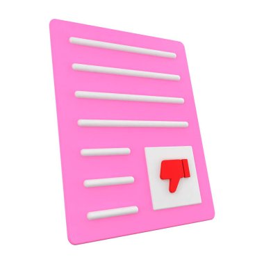 Üç boyutlu pembe kağıt. 3 Boyutlu resimleme.