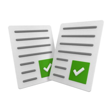 Üç boyutlu beyaz kağıt. 3 Boyutlu resimleme.