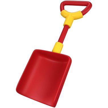 3D plaj küreği çizimi. Yaz temalı tasarım elemanı. 3 Boyutlu Hazırlama.