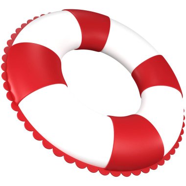 3D yüzer yüzer çizimi. Yaz temalı tasarım elemanı. 3 Boyutlu Hazırlama.