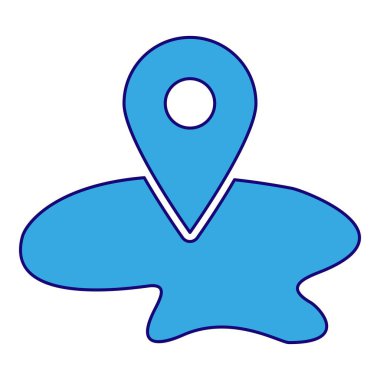 Mavi çizgi haritası lokasyon elemanı. İş temalı basit düz vektör. İş dünyası.