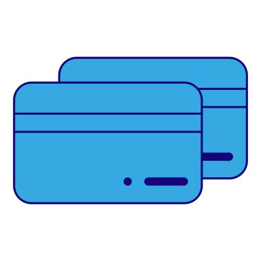 Mavi çizgi kart ögesi. İş temalı basit düz vektör. İş dünyası.