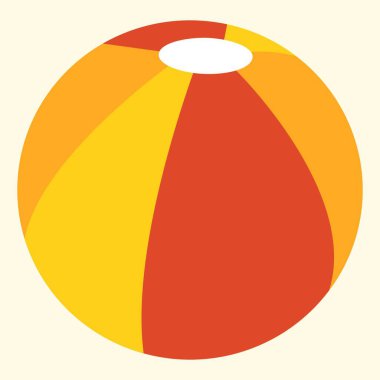 Plaj topu çizimi. Yaz temalı tasarım ögesi.