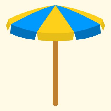 Plaj şemsiyesi çizimi. Yaz temalı tasarım ögesi.