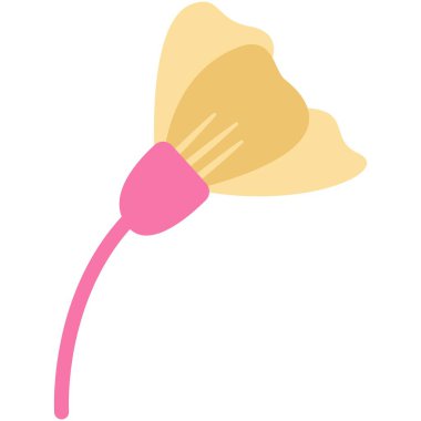 Çiçek vektör çizimi. Çiçek temalı renkli düz vektör çizimi.