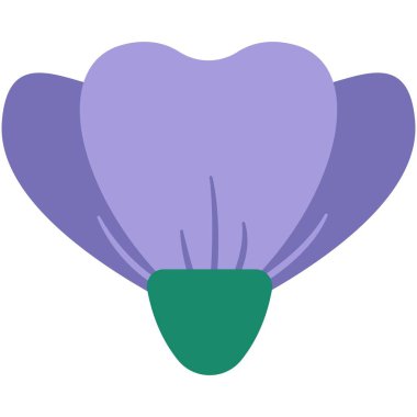 Çiçek vektör çizimi. Çiçek temalı renkli düz vektör çizimi.