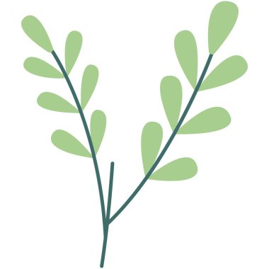 Çiçek vektör çizimi. Çiçek temalı renkli düz vektör çizimi.