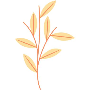 Çiçek vektör çizimi. Çiçek temalı renkli düz vektör çizimi.