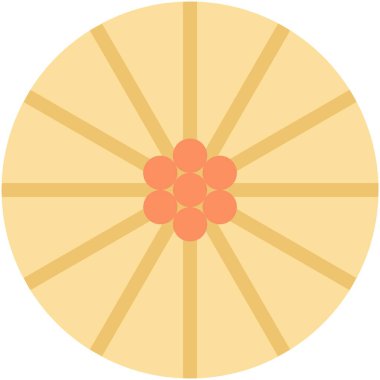 Çiçek vektör çizimi. Çiçek temalı renkli düz vektör çizimi.