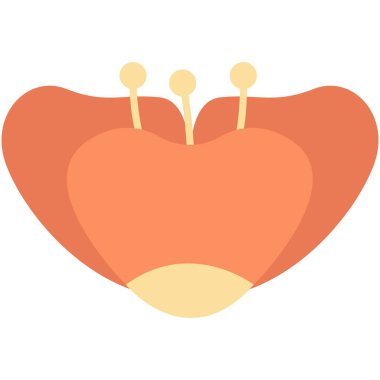 Çiçek vektör çizimi. Çiçek temalı renkli düz vektör çizimi.