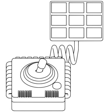 Güneş paneli kontrol hattı sanatı. Sürdürülebilirlik temalı ve çizgi sanatı tarzında vektör illüstrasyonu.