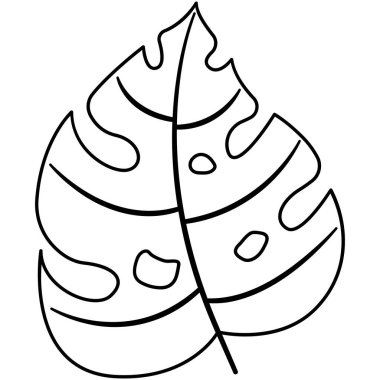 Tropik çiçek çizgisi sanatı. Tropikal ve çiçek temalı tasarım ögesi.