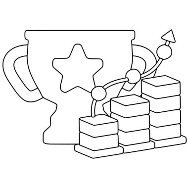 İş ödül serisi sanatı. İş teması ve satır sanatı tarzında vektör illüstrasyonu.