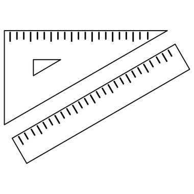 Cetvel çizgisi çizimi. Eğitim temalı vektör illüstrasyonu. Okula geri dön..