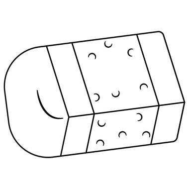 Silgi çizgisi resim çizimi. Eğitim temalı vektör illüstrasyonu. Okula geri dön..