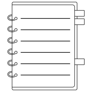 Defter çizgisi çizimi. Eğitim temalı vektör illüstrasyonu. Okula geri dön..