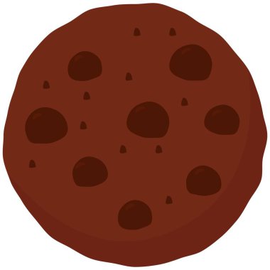 Choco Chip kurabiye vektör çizimi. Tatlı temalı şirin düz vektör çizimi. Yiyecek..