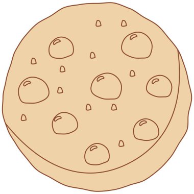 Kahverengi çizgi çikolatalı kurabiye. Tatlı temalı şirin düz vektör çizimi. Yiyecek..