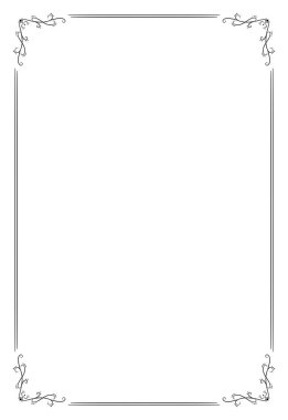 Dekoratif dikdörtgen iskelet. Dikdörtgen çerçeve çizimi. Düğün davetiyesi, estetik dekorasyon, sosyal medya paylaşımı, afiş, promosyon, reklam vesaire için uygundur.