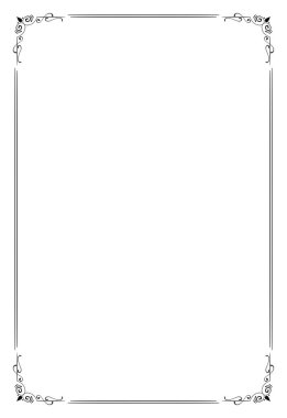 Dekoratif dikdörtgen iskelet. Dikdörtgen çerçeve çizimi. Düğün davetiyesi, estetik dekorasyon, sosyal medya paylaşımı, afiş, promosyon, reklam vesaire için uygundur.