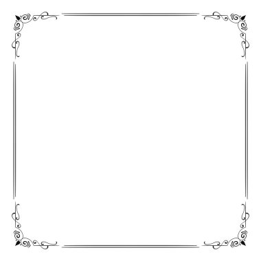 Dekoratif kare çerçeve. Kare çerçeve çizimi. Düğün davetiyesi, estetik dekorasyon, sosyal medya paylaşımı, afiş, promosyon, reklam vesaire için uygundur.