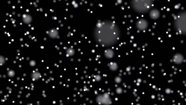 Top View Snowfall Overlay Looping Animation Video Black Background — Stock Video