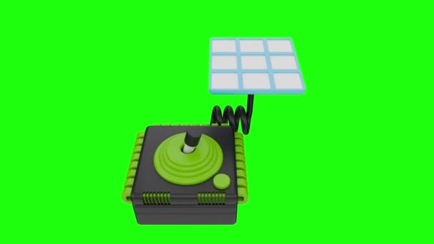 Solpanel Kontroll Flytande Animation Med Hållbarhet Tema Looping Grön Skärm — Stockvideo