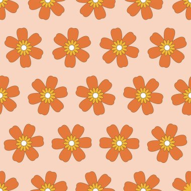 Mükemmel retro çiçek pürüzsüz desen. Arka planlar, duvar kağıtları, kumaşlar, tekstil, ambalaj kağıtları, basılı materyaller ve daha fazlası için uygundur..