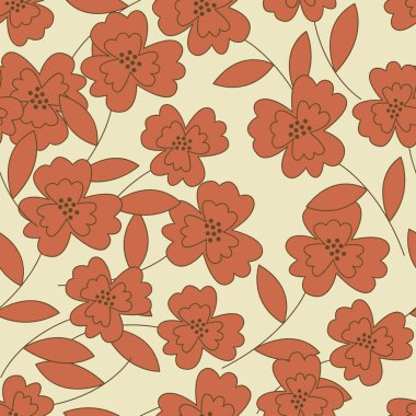 Mükemmel retro çiçek pürüzsüz desen. Arka planlar, duvar kağıtları, kumaşlar, tekstil, ambalaj kağıtları, basılı materyaller ve daha fazlası için uygundur..