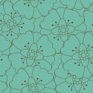 Mükemmel retro çiçek pürüzsüz desen. Arka planlar, duvar kağıtları, kumaşlar, tekstil, ambalaj kağıtları, basılı materyaller ve daha fazlası için uygundur..