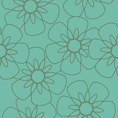 Mükemmel retro çiçek pürüzsüz desen. Arka planlar, duvar kağıtları, kumaşlar, tekstil, ambalaj kağıtları, basılı materyaller ve daha fazlası için uygundur..