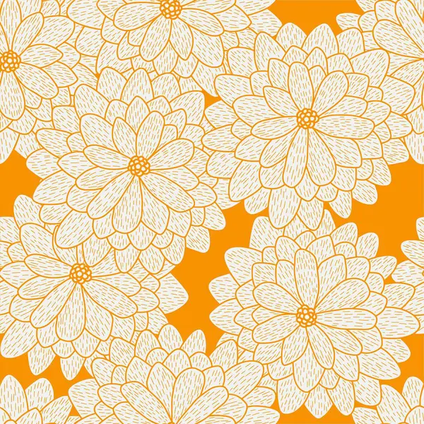 Calendula çiçek hattı kusursuz desenli. Arka planlar, duvar kağıtları, kumaşlar, tekstil, ambalaj kağıtları, basılı materyaller ve daha fazlası için uygundur..