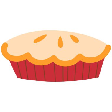 Balkabağı turtası sonbahar elementi. Sonbahar temalı vektör illüstrasyonu.