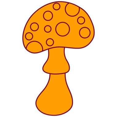 Turuncu çizgi mantarı. Sonbahar temalı vektör illüstrasyonu.