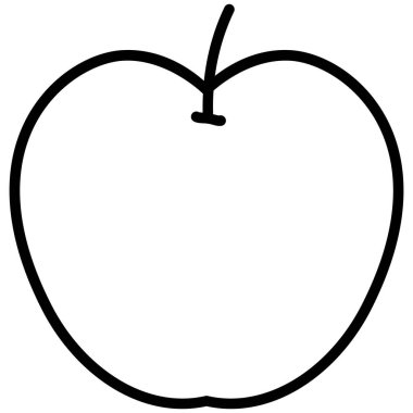 Kırmızı elma çizgisi sanatı. Sonbahar temalı vektör illüstrasyonu.