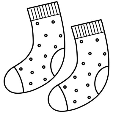 Çorap çizgisi sanatı. Sonbahar temalı vektör illüstrasyonu.