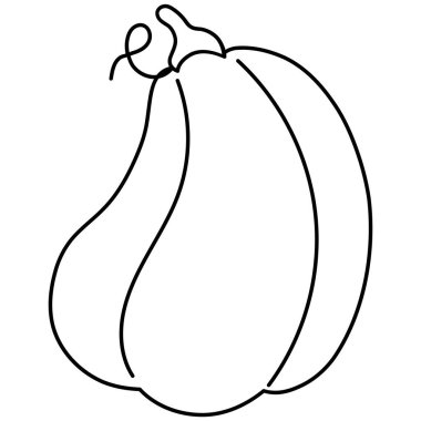 Balkabağı çizgisi sanatı. Sonbahar temalı vektör illüstrasyonu.