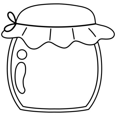 Kavanoz çizgisi sanatında bal. Sonbahar temalı vektör illüstrasyonu.