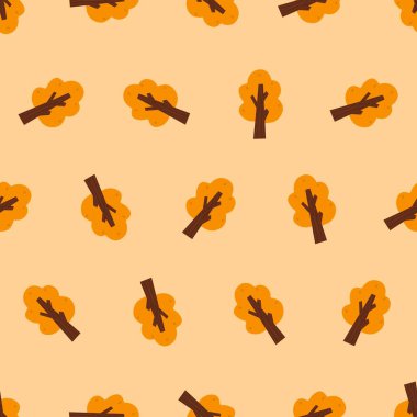 Sonbahar ağacı pürüzsüz deseni. Arka planlar, duvar kağıtları, kumaşlar, tekstil, ambalaj kağıtları, basılı materyaller ve daha fazlası için uygundur..