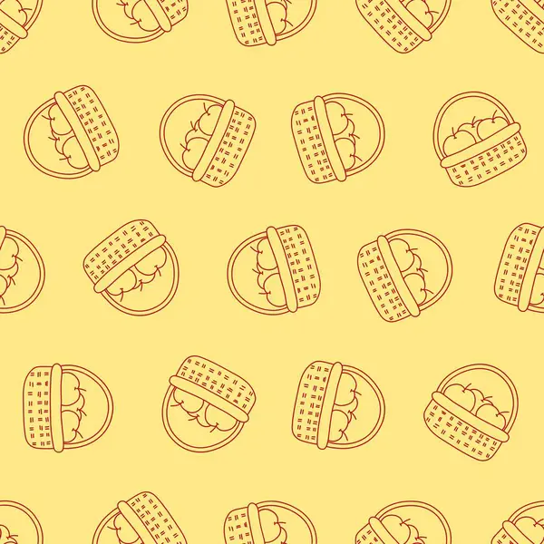 Sepet çizgisindeki elmalar kusursuz desen. Arka planlar, duvar kağıtları, kumaşlar, tekstil, ambalaj kağıtları, basılı materyaller ve daha fazlası için uygundur..