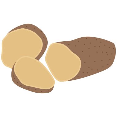 Patates sebze unsuru. Vejetaryen temalı vektör unsuru. Görüntü.