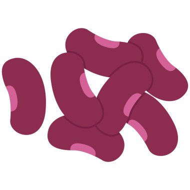 Kırmızı fasulye taneleri elementi. Vejetaryen temalı vektör unsuru. Görüntü.