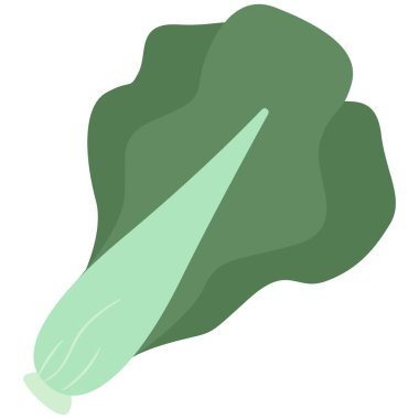 Hardal yeşili sebze unsuru. Vejetaryen temalı vektör unsuru. Görüntü.