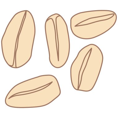 Düz çizgi yulafı. Vejetaryen temalı vektör unsuru. Görüntü.