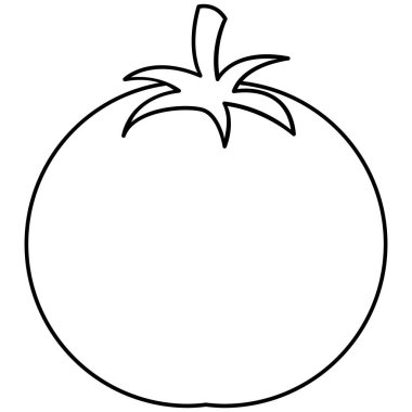 Domates çizgisi sanatı. Vejetaryen temalı vektör unsuru. Görüntü.